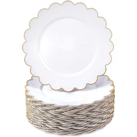 200 Piece Party Paper Plates,50 Guests Disposable White and Gold Plates,Gold Party Supplies Cutlery Set for Wedding Bridal Shower Baby Shower Graduation and Holiday Parties
