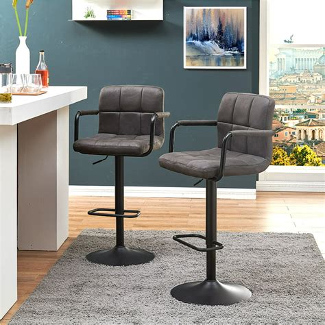 🔥 Cashback up to 70% ALPHA HOME Bar Stools Counter Height Adjustable Bar Chair 360 Degree Swivel Seat Modern Square Pu Leather Kitchen Counter Stools Dining Chairs Set of 2,350 lbs Capacity.Brown