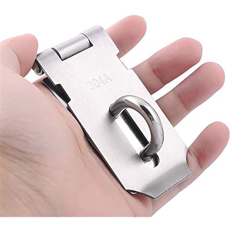 Biaungdo 3" Padlock Hasp Latch Lock Door Clasp Gate Lock Stainless Steel Silver 8 Pack