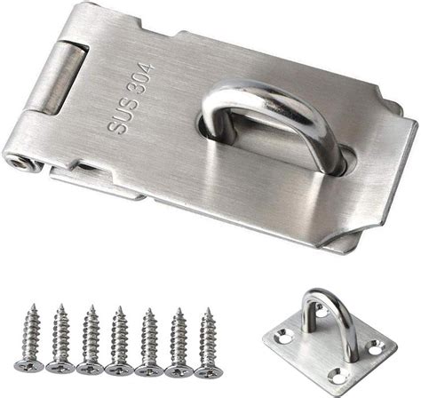 Biaungdo 3" Padlock Hasp Latch Lock Door Clasp Gate Lock Stainless Steel Silver 8 Pack