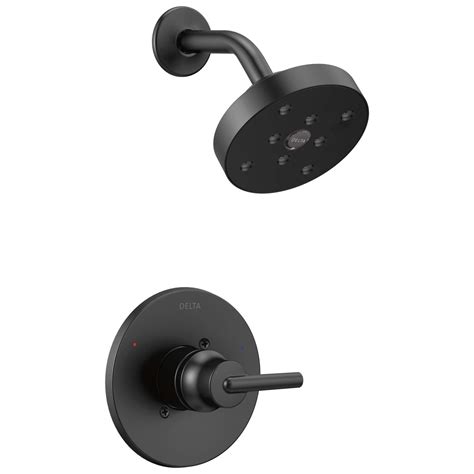 Top Brands Delta Faucet Trinsic 14 Series Single-Function Shower Trim Kit with Single-Spray H2Okinetic Shower Head, Matte Black T14259-BL (Valve Not Included)