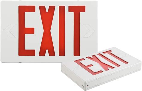 EXITLUX 2 PACK Red & Green Led Exit Sign with Emergency Lights and Battery Backup Operated Powered Green Exit Lights Exit only Sign-UL Listed 120-277VAC Fire Exit Signs Lighting for Room,Street,Window.Stairs.