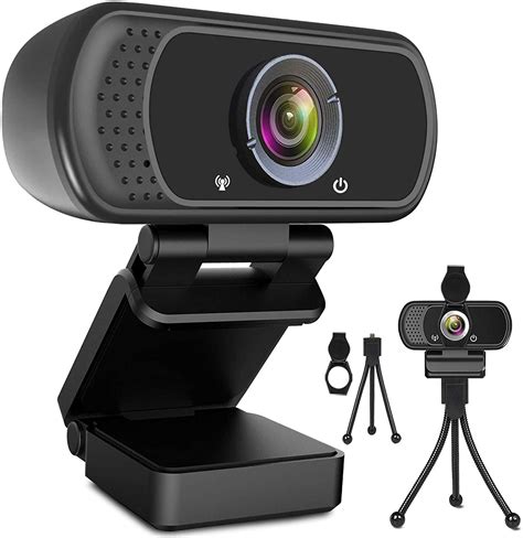 HD USB Webcam for PC/Laptop/Desktop, Web Camera for Computer with Microphone Autofocus, Web cam for Streaming/Gaming/Recording,with Privacy Cover & Tripod (Black)