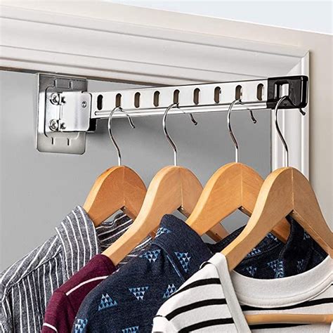 Honey-Can-Do Space-Saving, Over-The-Door Collapsible Hanger Holder, Chrome HNG-01519 Chrome