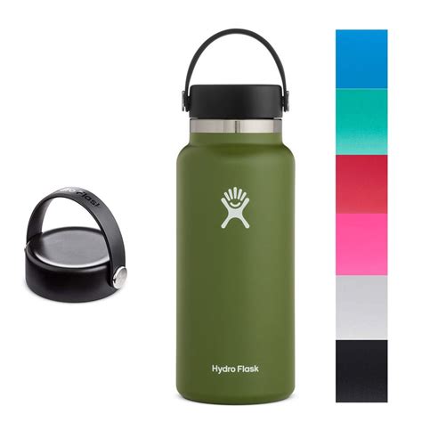 Hydro Flask Water Bottle - Stainless Steel & Vacuum Insulated - Wide Mouth 2.0 with Leak Proof Flex Cap - 40 oz, Sunflower