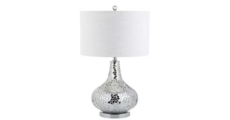 JONATHAN Y JYL1056A Emilia 26" Mirrored Mosaic LED Table Lamp Contemporary,Transitional,Glam for Bedroom, Living Room, Office, College Dorm, Coffee Table, Bookcase, Silver