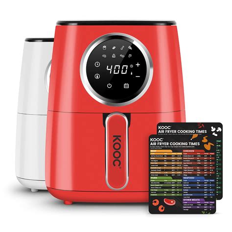 Exclusive Special KOOC Large Air Fryer, 4.5-Quart Hot Oven Cooker, Exclusive Recipes, LED Touch Digital Screen, 8 in 1, Customized Temp/Time, Power Cut Memory, Bonus Brush, Nonstick Basket, Pink