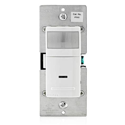 Leviton IPS02-1LW Decora Motion Sensor In-Wall Switch, Auto-On, 2.5A, Single Pole, White, 3-Pack