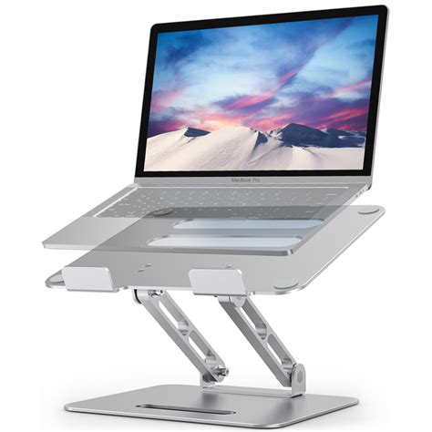 MacBook Stand - Aluminum Computer Riser Ergonomic Adjustable Laptop Stand with Bigger Heat-Vent, Metal Laptop Holder for MacBook PRP Air 13/15/16 inch 2020 (Gray)