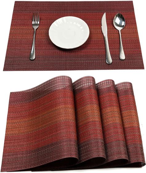 40% Off Discount Placemats, Placemat for Dining Table, Woven Placemats Heat Resistant, Non-Slip Place Mats, Table Mats Set of 6 (Grey)