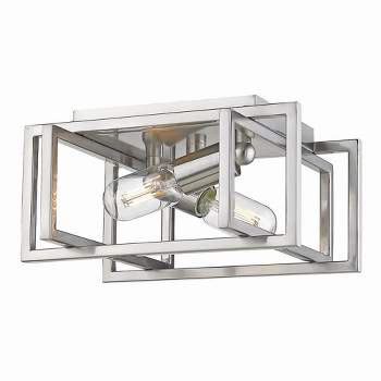 Seaport Semi-Flush Pewter with Pewter Metal Cage