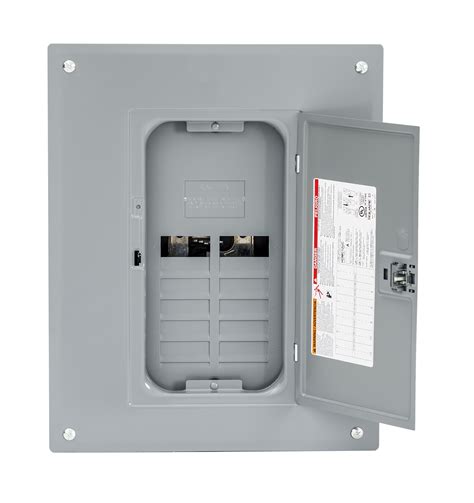 Square D - HOM1224L125PC Homeline Load Center with Cover, Gray, 125-Amp Convertible Main Lugs, 1-Phase, 12-Space 24-Circuit, Indoor, Plug-on Neutral Ready