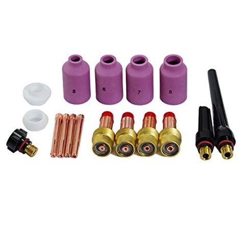 TIG Gas Lens Kit TIG Back Cap Collet Body Fit QQ300 PTA DB SR WP 17 18 26 TIG Welding Torch 43pcs