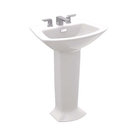 TOTO LPT960#01 Soiree Lavatory and Pedestal with Single Hole, Cotton White