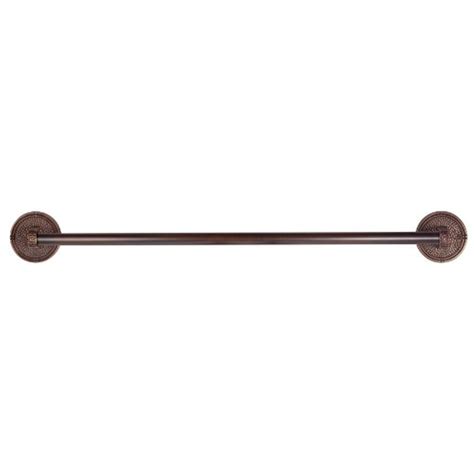 The Copper Factory CF172AN Solid Copper 18-Inch Towel Bar with Round Backplates, Antique Copper