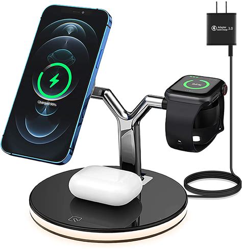 Wireless Charger,SUNGSENG 3 in 1 Qi-Certified Fast Charging Station, for Apple Watch Airpods Pro/2,Compatible iPhone 13/12/11/PRO MAX/X/XS/XR/Xs Max/8/8 Plus,Samsung Galaxy S20/S10